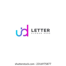 UD, letra DU logotipo de marca moderna