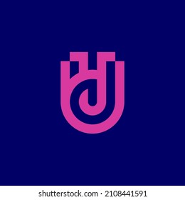 UD DU logo. the letter U and D perfectly combined into a new, modern and original Logo