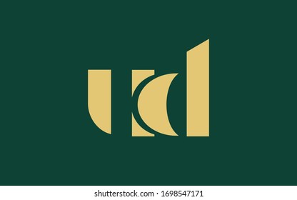 ud or du and u or d Lowercase Letter Initial Logo Design, Vector Template