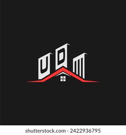 Vector de diseño del logotipo de la casa de la construcción inicial de UD