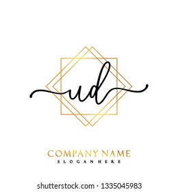 UD Initial Handwriting logo template vector