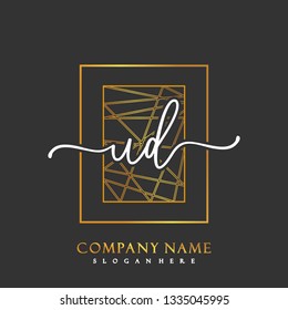 UD Initial Handwriting logo template vector
