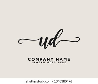 UD Initial Handwriting Logo Vector