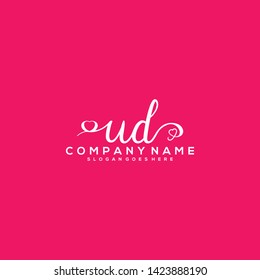 UD Initial handwriting logo vector