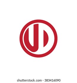 UD initial letters circle business logo red