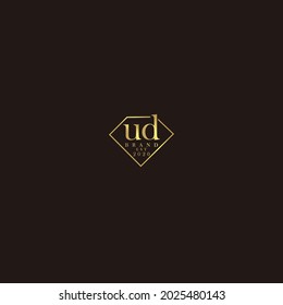UD Initial logo diamond luxury wedding illustration