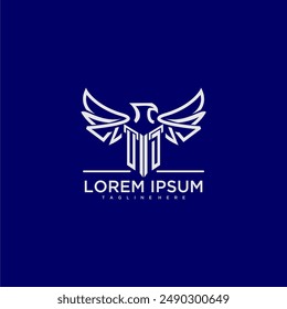 UD initial monogram for business logo with eagle image
