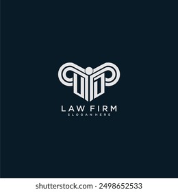 Firma de abogados de logotipo de monograma inicial de EE. UU. con diseño de pilar