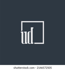 UD initial monogram logo with rectangle style dsign