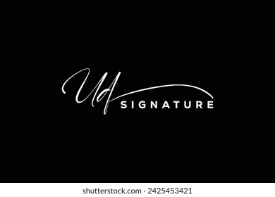 Logo de la firma de escritura a mano. UD dibujado a mano Caligrafía letras Vector. UD letra inmobiliaria, belleza, fotografía letra logo diseño.