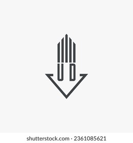 UD initials Real Estate Logo stock illustration. Logo vector