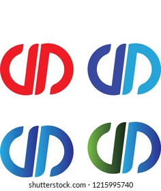 UD letter logo. Editable stroke. Design template vector