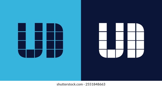 UD logo design with tile shape. Minimalist and modern vector illustration design suitable for business or brand