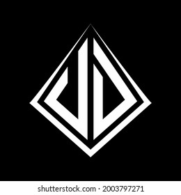 UD logo letters monogram with prisma shape design template vector icon modern
