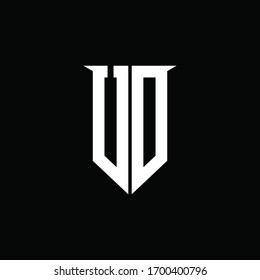 UD logo monogram with emblem shield style design template