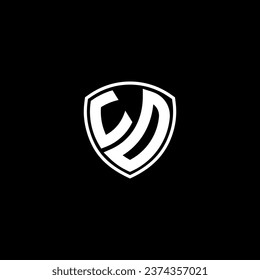 Estilo de emblema monograma de logotipo UD con ideas de plantilla de diseño de forma de escudo