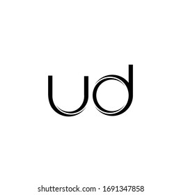 UD Logo monogram with slice rounded modern design template isolated on white background
