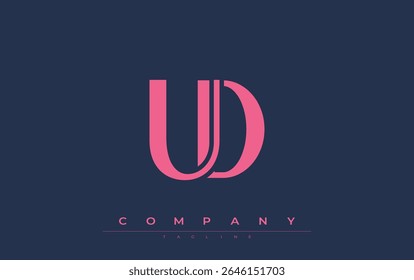 UD Modern Initials Logo Design. Branding logo with stylized initials showcasing bold design and modern aesthetic. Ideal for professional business branding or creative projects focusing on minimalistic