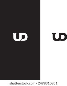 Diseño de logotipo de letra de monograma UD