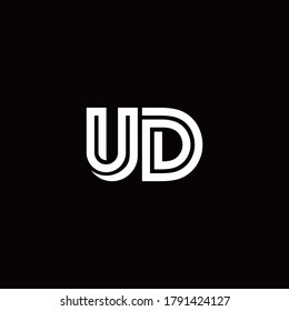 UD monogram logo with abstract line design template