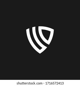 UD monogram logo with shield shape design template