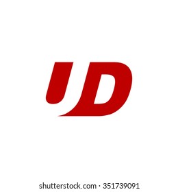 UD negative space letter logo red