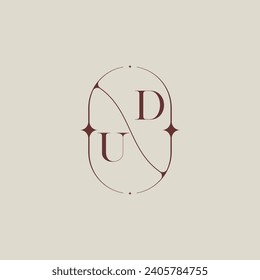 UD wedding classic in elegant monogram with high quality professional design that will print well