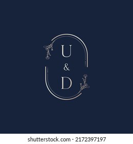 UD wedding initial logo letters in high quality professional design that will print well across any print media