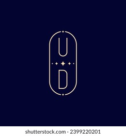 Monograma de la línea de boda UD con un diseño profesional de alta calidad que se imprimirá en cualquier medio impreso