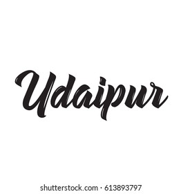 Udaipur Text Design Vector Calligraphy Typography Stock Vector (Royalty ...