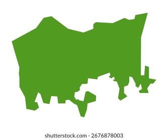 Udalguri Bezirk Karte Illustration von Assam Staat, Indien