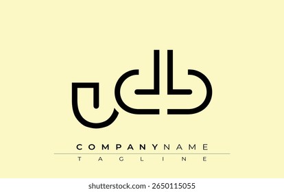 UDB abstract letter design. Modern Business Logo Design With Abstract Typography and Contemporary Style