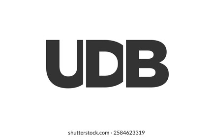 UDB logo design template with strong and modern bold text. Initial based vector logotype featuring simple and minimal typography. Trendy company identity ideal for businesses brand presence.