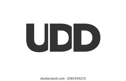 UDD logo design template with strong and modern bold text. Initial based vector logotype featuring simple and minimal typography. Trendy company identity ideal for businesses brand presence.