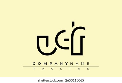 Diseño de carta abstracta UDF. Diseño moderno del logotipo del negocio con tipografía Abstractas y estilo contemporáneo