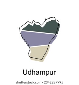 Udhampur map. vector map of the India Country. Borders of for your infographic. Vector illustration design template