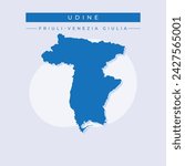 Udine blank detailed outline map set