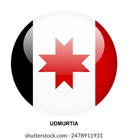 UDMURTIA flag button on white background