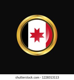 Udmurtia flag Golden button