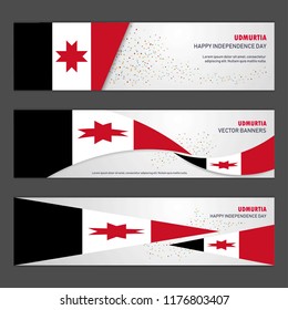 Udmurtia independence day abstract background design banner and flyer, postcard, landscape, celebration vector illustration