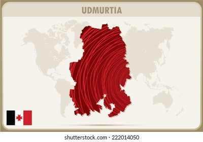 UDMURTIA map graphic design, Vector.