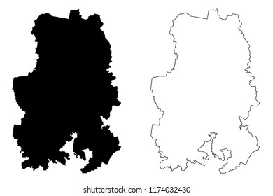 Udmurtia (Russia, Subjects of the Russian Federation, Republics of Russia) map vector illustration, scribble sketch Udmurt Republic map