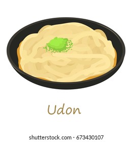 Udon icon. Cartoon illustration of udon vector icon for web isolated on white background