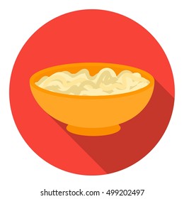 Udon icon in flat style isolated on white background. Sushi symbol stock vector illustration.