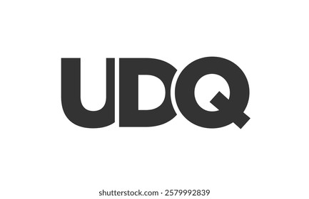 UDQ logo design template with strong and modern bold text. Initial based vector logotype featuring simple and minimal typography. Trendy company identity ideal for businesses brand presence.