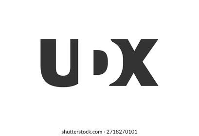 UDX logo design. Initial letter U D X bold font style for tech startups, consulting, corporate branding. Creative company name, headlines typography identity, trendy logotype. Vector illustration.