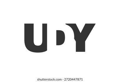 UDY logo design. Initial letter U D Y bold font style for tech startups, consulting, corporate branding. Creative company name, headlines typography identity, trendy logotype. Vector illustration.