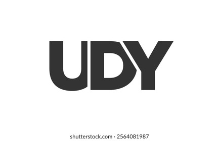 UDY logo design template with strong and modern bold text. Initial based vector logotype featuring simple and minimal typography. Trendy company identity ideal for businesses brand presence.