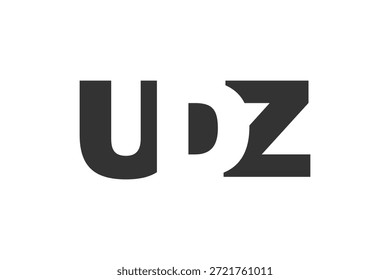 Diseño del logotipo de UDZ. Letra inicial U D Z estilo de letra en negrita para startups tecnológicas, consultoría, marca corporativa. Nombre creativo de la empresa, titulares de la tipografía, identidad, logotipo de moda. Ilustración vectorial.