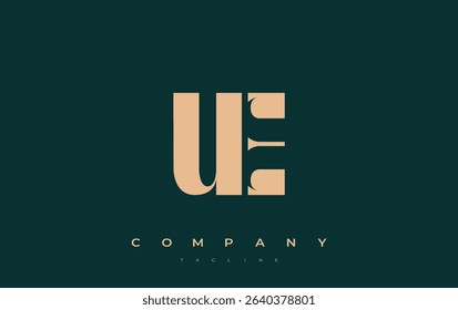 UE Abstract Geometric Logo Design. Modern and elegant logo design with simplistic typography elements, showcasing branding excellence.